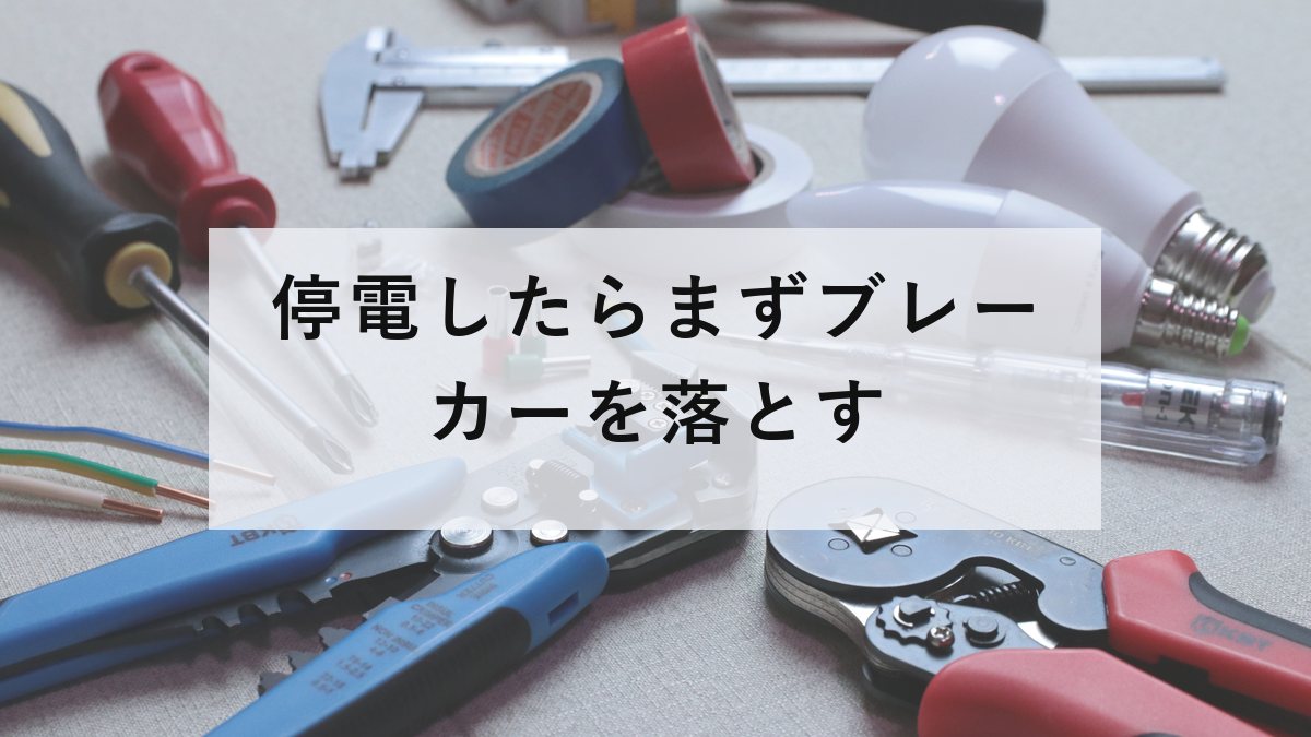 分電盤を確認する作業